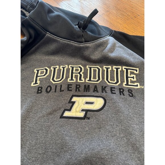 Purdue Boilermakers Sweatshirt XL Gray & Black Hoodie L Pullover Logo - Picture 3 of 7